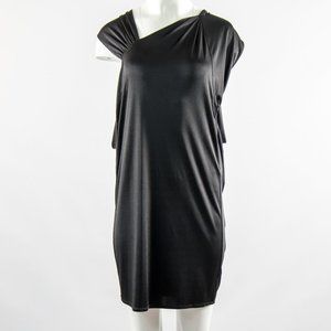 HALSTON HERITAGE Cocktail Black Dress Draped Small 6 NEW